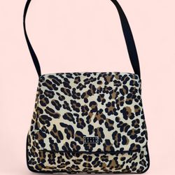 Liz Claiborne - Crazy Horse - Y2K Cheetah Print Shoulder Bag Purse with built in wallet