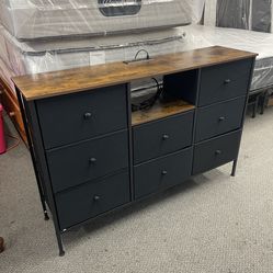 LED Dresser with Power Outlets
