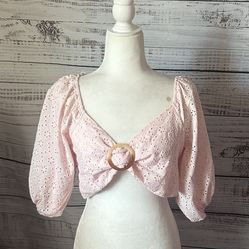 NWT Forever 21 Light Pink crop top size large