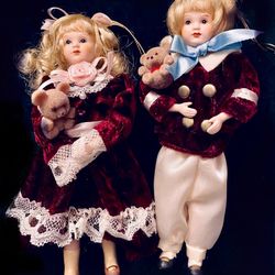 Victorian Porcelain Doll Christmas Ornaments