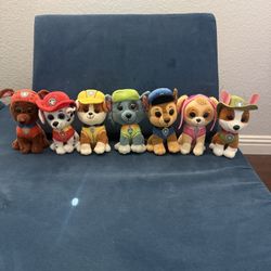Paw Patrol TY Beanie Boos Lot  6" Plush Stuff - Set Of 7