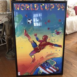 Vintage Peter Max World Cup  1994 Poster 36 By 24