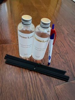 Lavender & Vanilla Reed Diffuser Oil Refill 6.76oz x 2 - Aroma Lyric Scented Essential Oil Refills Liquid with 12 Sticks for Home Fragrance Bedroom Ba