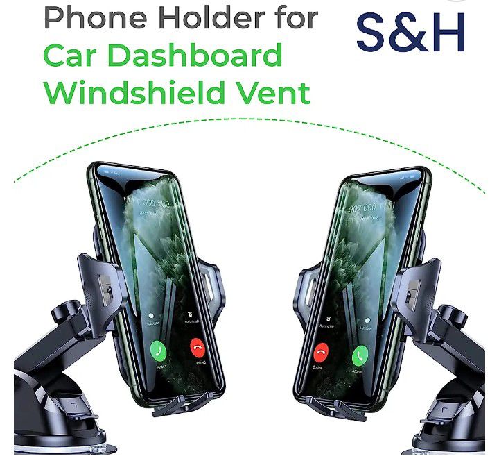 New S AND H Universal Phone Mount for Car, [Powerful Suction] Hands-Free Cell Phone Holder Car