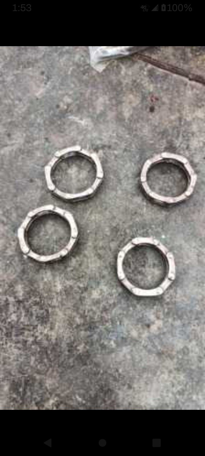 4 Sterling Silver Unisex Motorcycle Rings