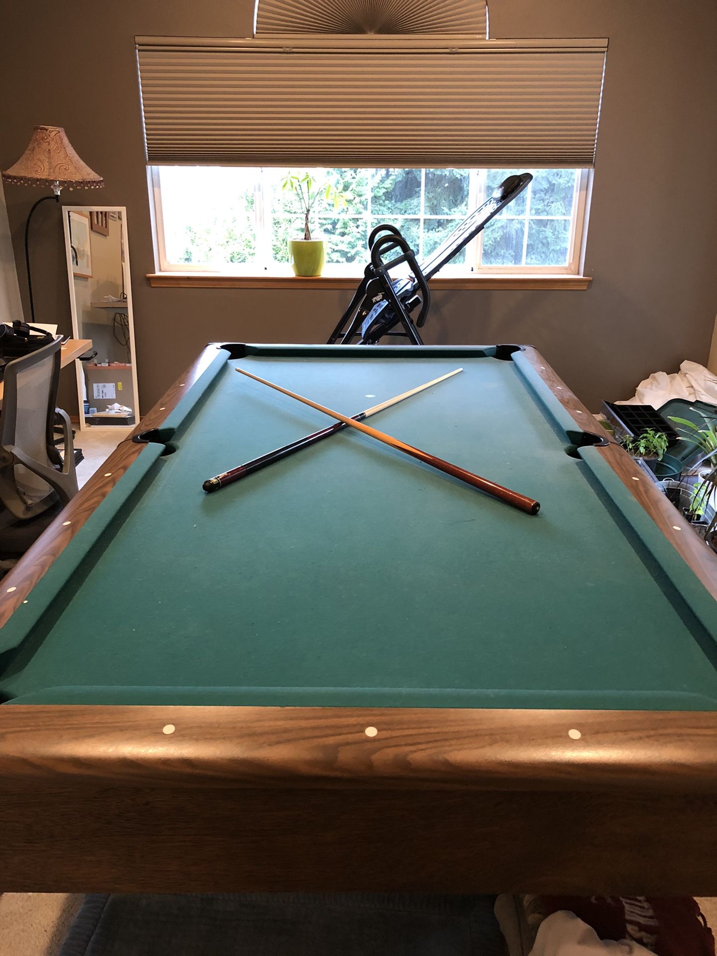 3 Piece Concrete Pool Table. Will Need To Be Refelted But Thats A Cheap Fix! Great For Pool, Poker, And Its Big Enough To Put A Ping Pong Table Top On