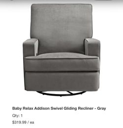 Baby Relax Addison Swivel Gliding Recliner – Gray