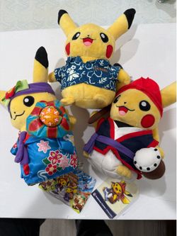 Pokémon Center Okinawa Pikachu Plush Set of 3