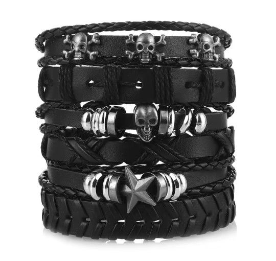 Biker Bracelet With Stars