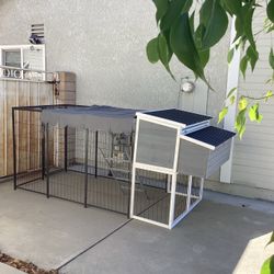 92" Large Chicken Coop, Wooden Hen House for 7-12 Hens, Poultry Cage Chicken House with Run, 2 Nesting Boxes, Roosting Bars, Waterproof Roof and Ramp
