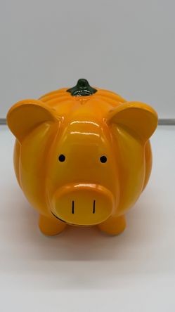 Orange Ceramic Pumpkin Piggy Bank