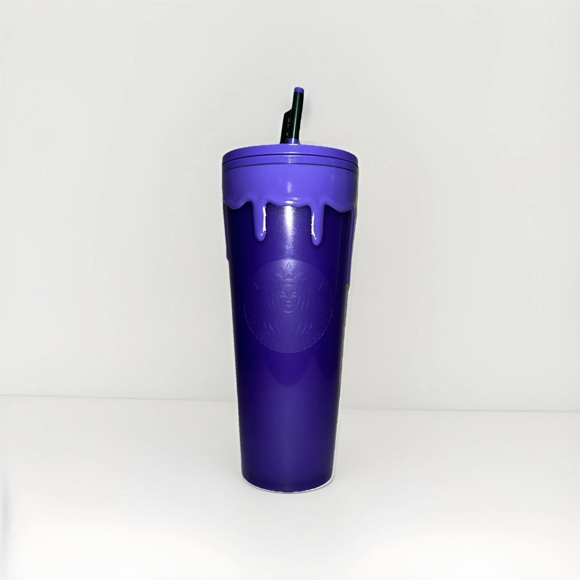 Starbucks Tumbler Cup 24OZ/ 710ML Straw Purple Slime Glow In Dark NWT Screw On Lid