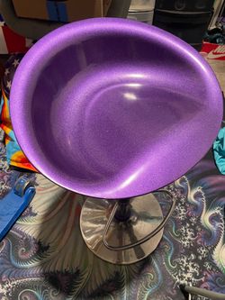 Purple Metallic Swivel Bar Stool