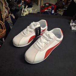 BRAND NEW Low Top Casual Sneaker Red & White Size 9 For Women & Size 7 For Men