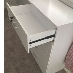 Dresser, Chest, Organizer, White W Lock, 4 Drawers, Available In Gray Too