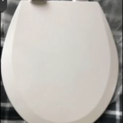 BEMIS 500EC 390 Toilet Seat with Easy Clean & Change Hinges, Round, Cotton White