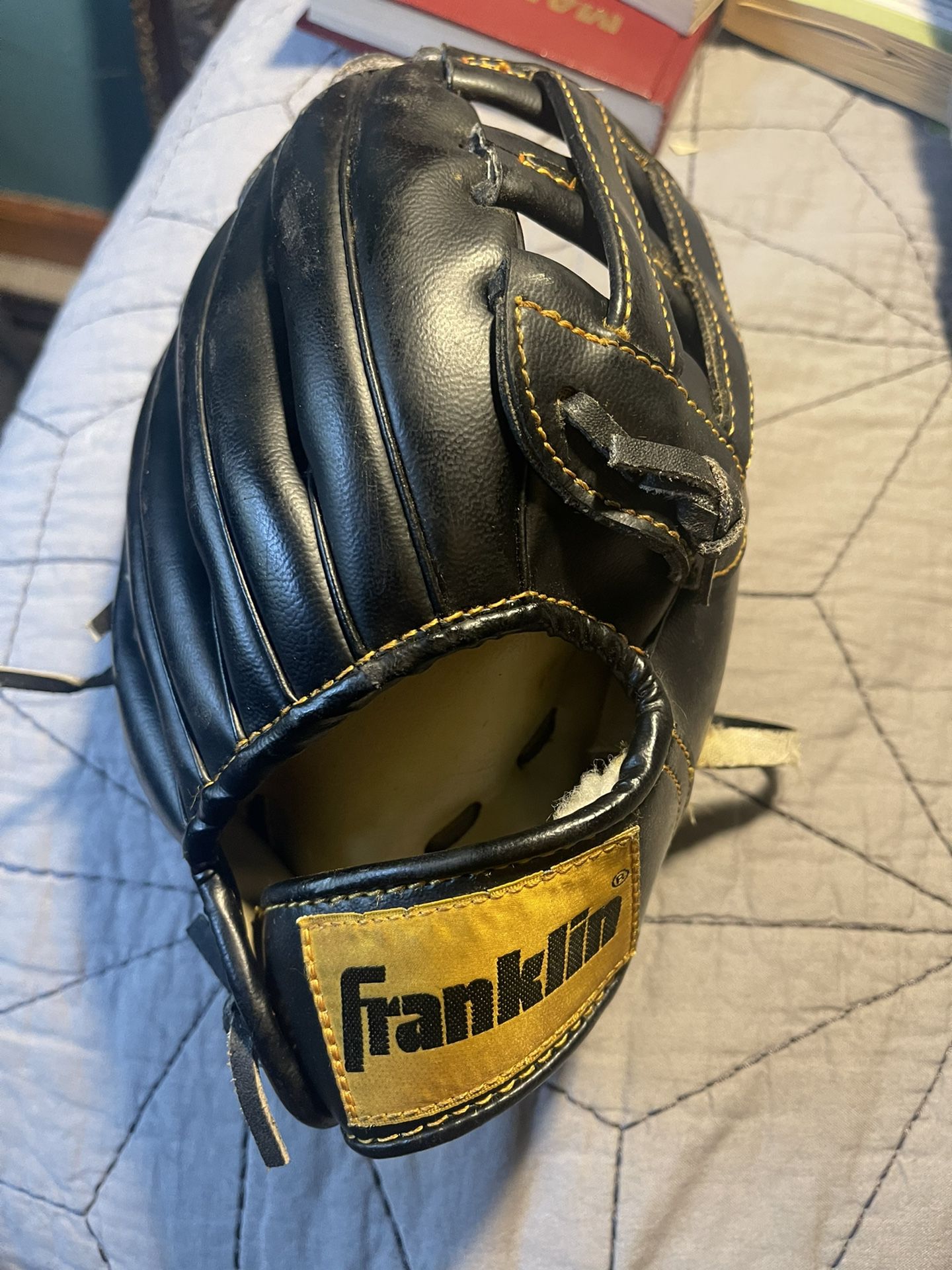 BASEBALLe GLOVE!!!! FRANKLIN DON MATTINGLY SIGNATURE SERIES LEATHER LACED LEFT HANDED KID CHILD GLOVE BOY GIRL