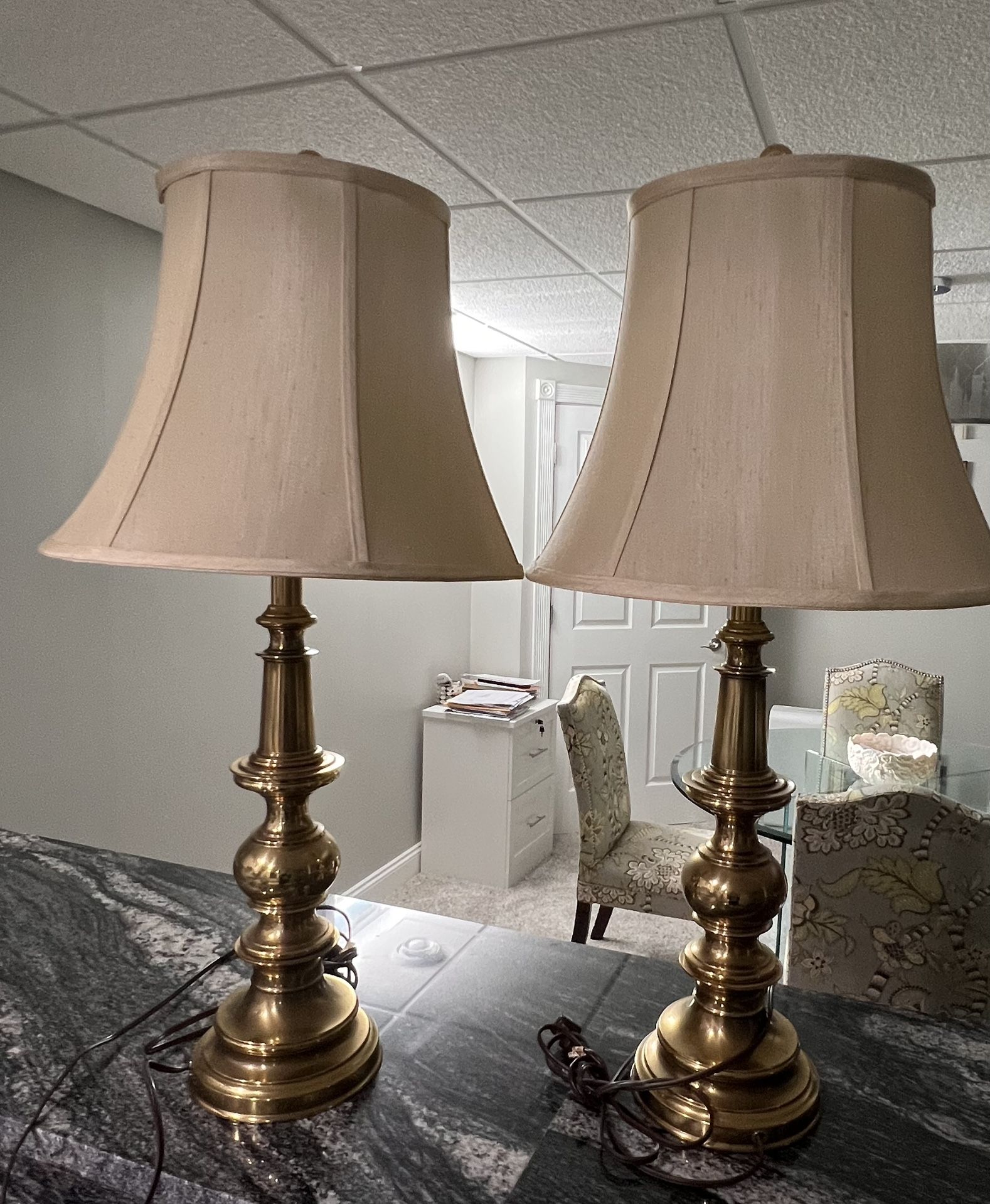 Antique Brass Stiffel Lamps