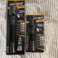 Large And Medium Flashlight With Batteries 