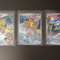 Pokemon First Partner Illustration Rare Turtwig Chimchar Piplup 30th Anniversary