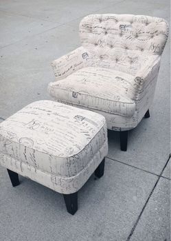 Armchair and ottoman set