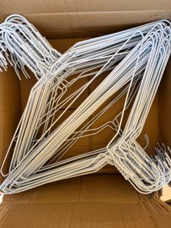 Wire Metal Clothes Hangers Bulk 100 Pack with Groove, 16.7 Inch, 12 Gauge Ultra Thin, Non Slip, for Standard Size Suits, Shirts, Pants, Skirts, White