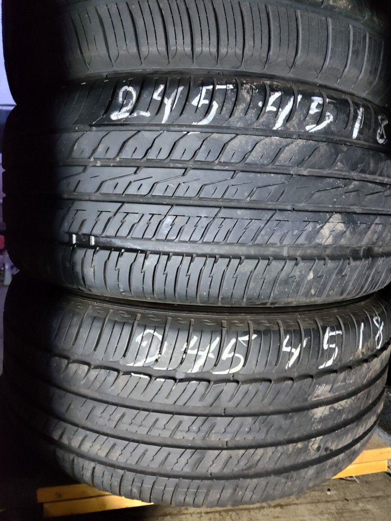 Two Tires 245/45R18 No Wheels Like New 