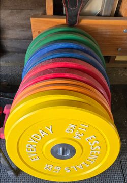 Bumper Plates and Olympic Bar