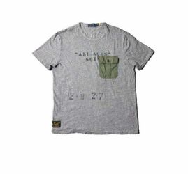 Polo Ralph Lauren 'All Aces' SQDN Military Inspired Pocket T-Shirt in a grey heather colorway.