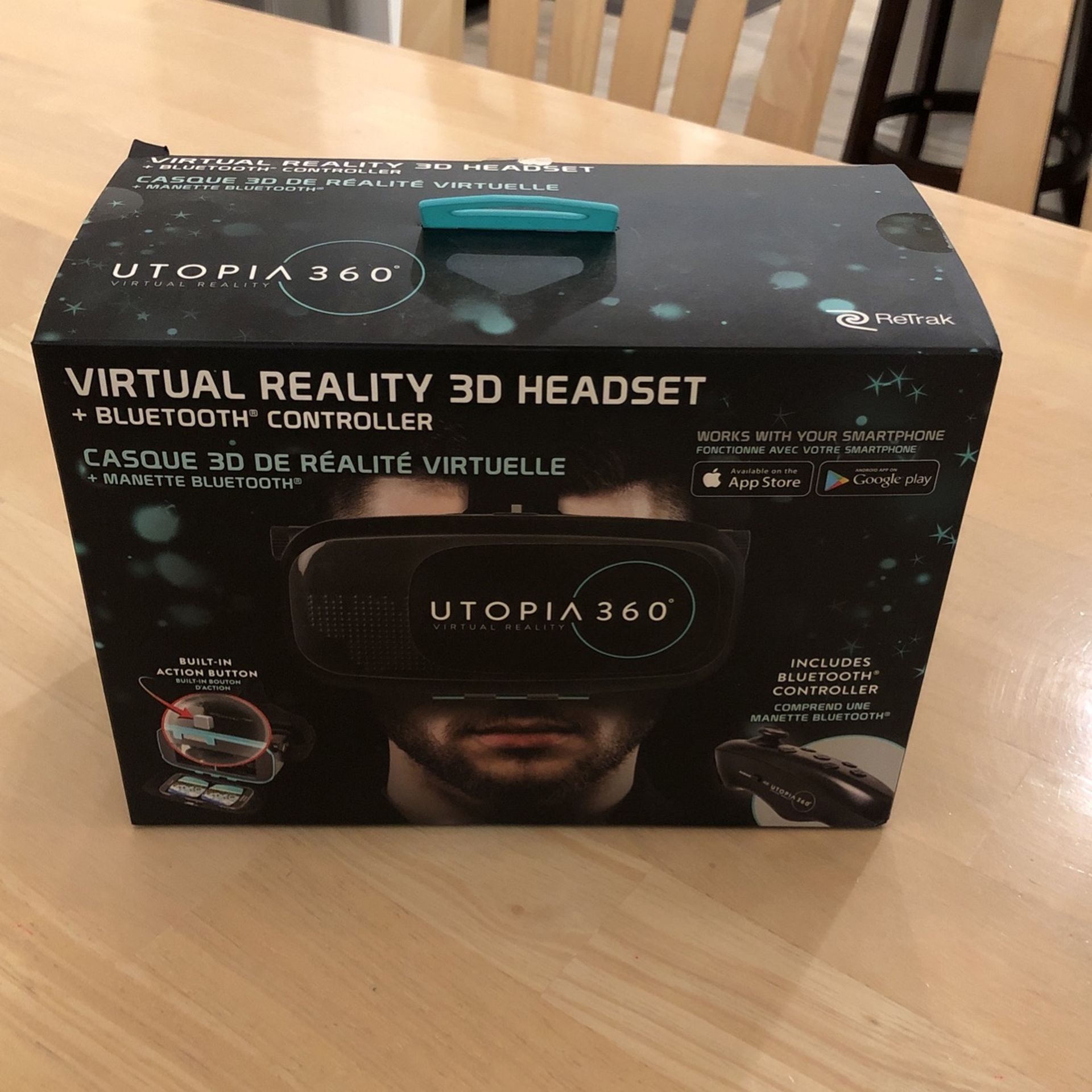 UTOPIA 360 Virtual Reality 3D Headset & Earbuds