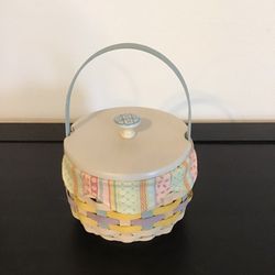 Longaberger Easter Basket 2007 Whitewashed With Lid Liner Protector