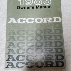 Honda Accord Owners Manual 1983