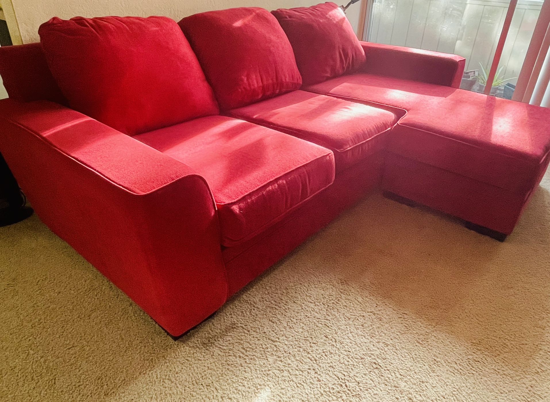 Living Spaces Couch with Reversible Chaise