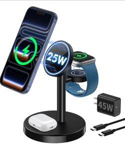 25W 3 in 1 Wireless Fast Charging Station for Apple MagSafe Charger
Strong Magnetic Cool Charging Stand