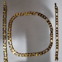 Chain & Bracelet 18k Gold Plated 