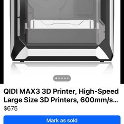 QIDI MAX3 3D Printer, High-Speed Large Size 3D Printers, 600mm/s Fast Print, Fully Auto Leveling, 65