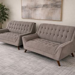 2 Comfy Loveseat Couches/Sofas (Fabric)
