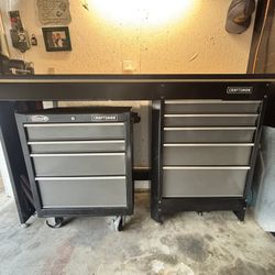 Tool Box and Work Bench and Vise 