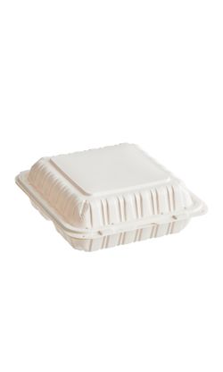 9x9 White Hinged Container 3 Compartment 150 Count