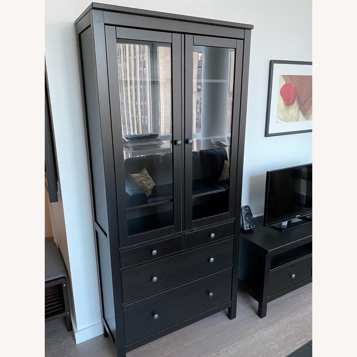 IKEA hemnes Glass Door Cabinet With 3 Drawers