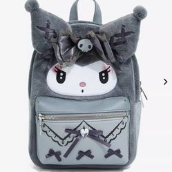 Sanrio Hello Kitty Kuromi Goth Gothic Lolita Fuzzy Figural Mini Backpack