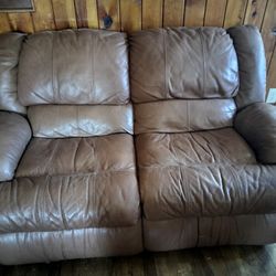 Leather Reclining Loveseat 