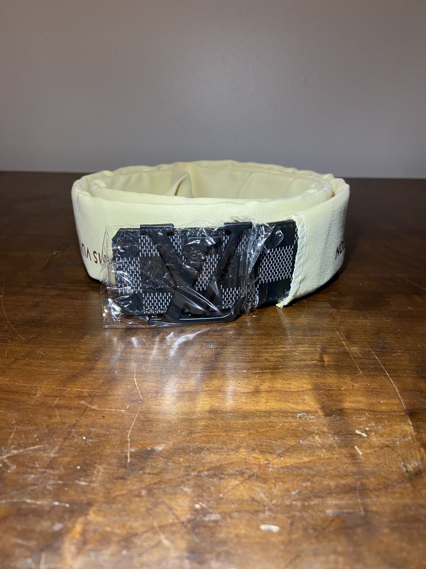 Louis Vuitton Belt, Black/Brown, Size 36