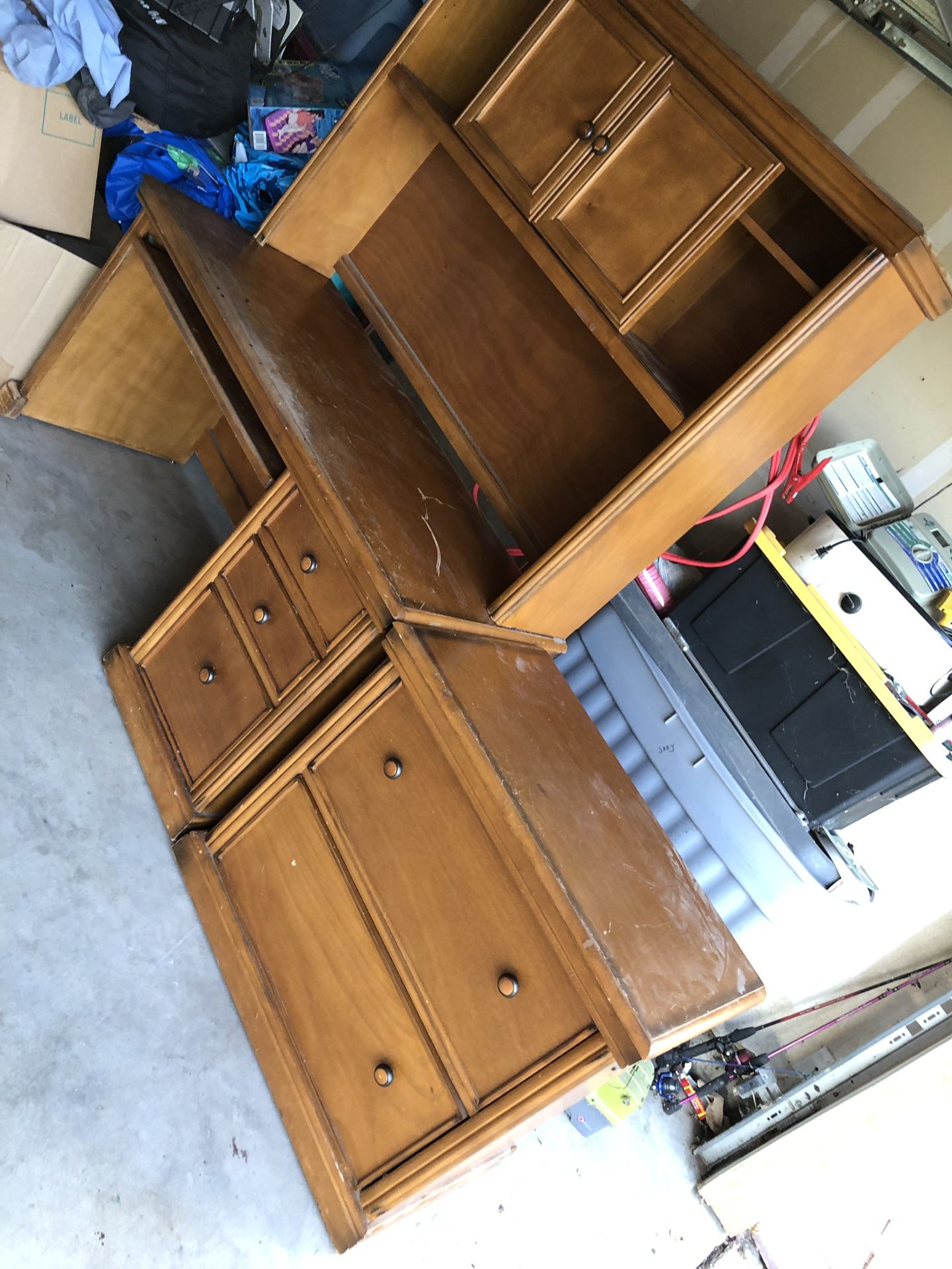 Desk hutch ,file cabinet solid wood