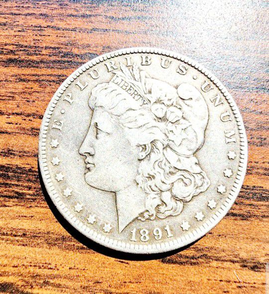 1891 s Morgan Silver Dollar Coin 