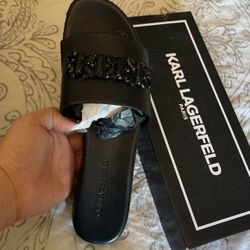 New Karl Lager field Sandals 81/2