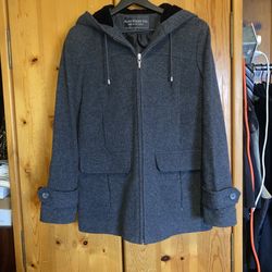 Women’s Gray Hooded Coat – Size M