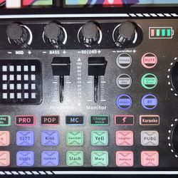 Professional Audio Mixer Live Sound Card with DJ Mixer Effects and Voice Changer