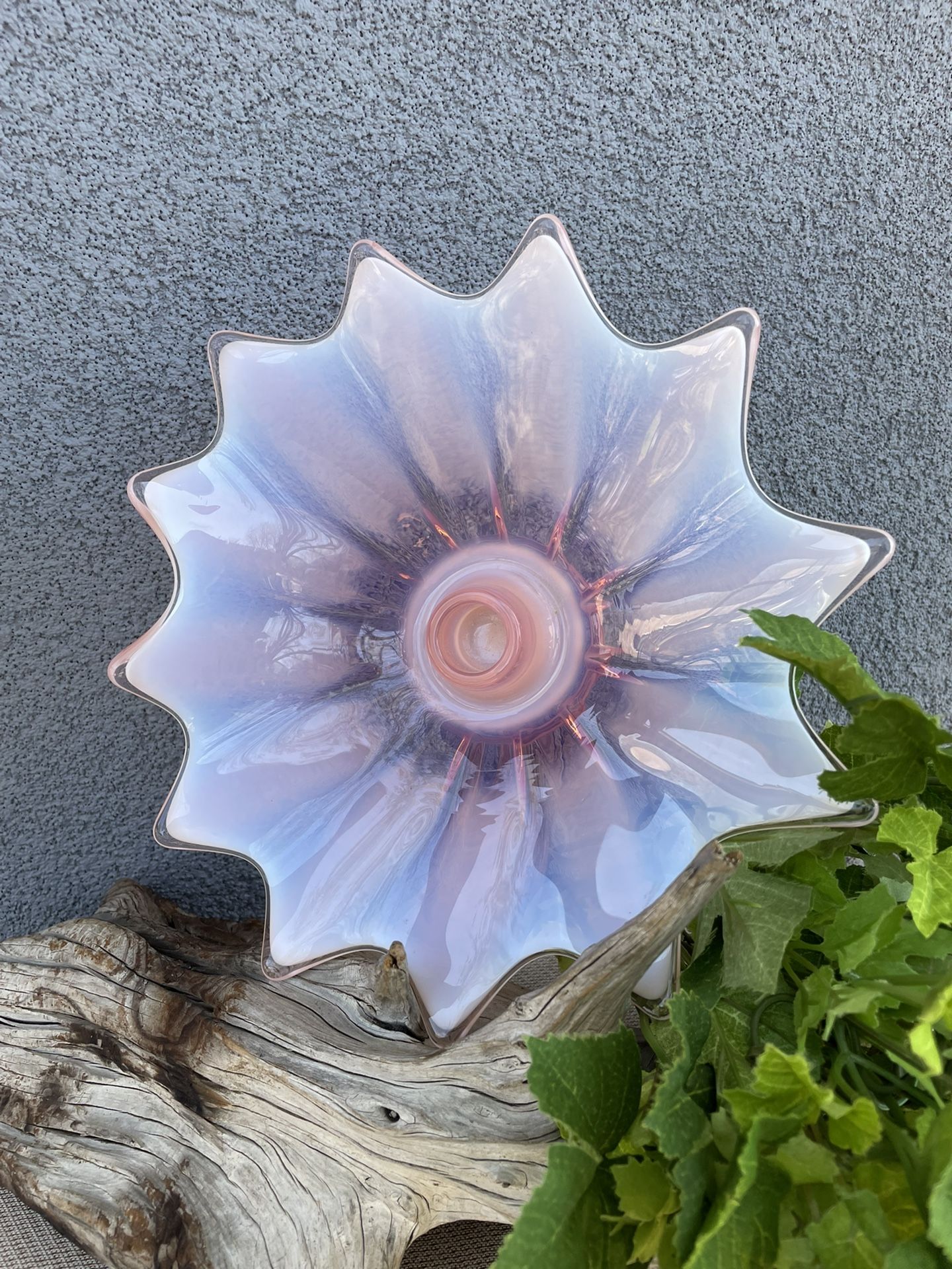 Vintage Fostoria Heirloom Pink Opalescent Flora Candle Holders