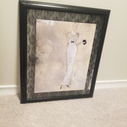 Decorative Contemprary Art Framed In Glass